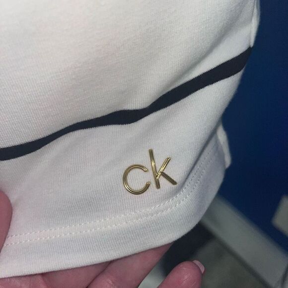 Calvin Klein white black striped top NWT medium - Picture 3 of 7